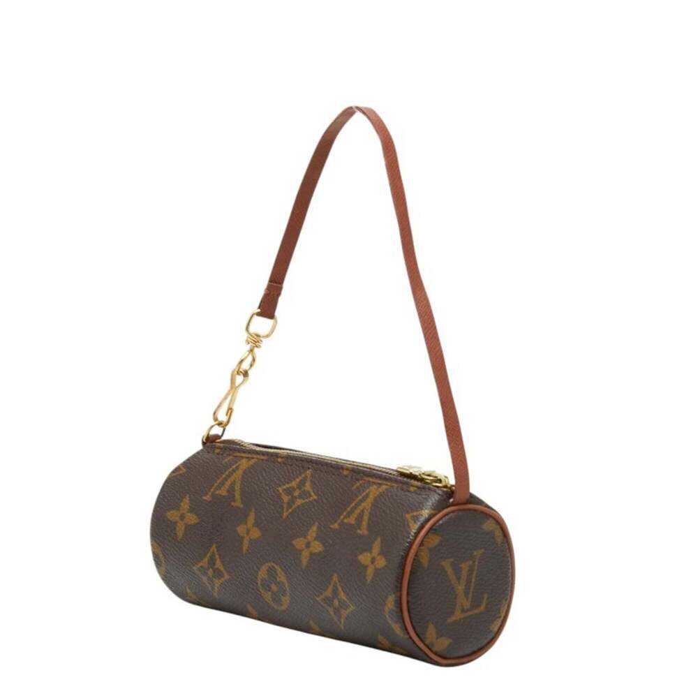 LOUIS VUITTON Authentic Brown Monogram Leather Papillon Pouch - Picture 2 of 9